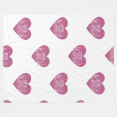 Couverture Polaire Coeur Rose Avec Filigree Joli Design Fille (Devant (Horizontal))
