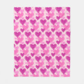 Couverture Polaire Coeur rose déprimé (Devant)