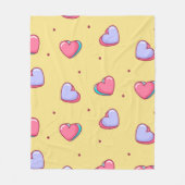 Couverture Polaire Coeur rose et pourpre (Devant)