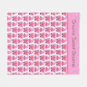Couverture Polaire Coeur rose Gnomes de bois Aimer Saint-Valentin (Devant (Horizontal))