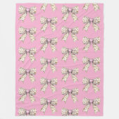 Couverture Polaire Coeur rose Leopard Girl Bow (Devant)