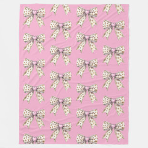 Couverture Polaire Coeur rose Leopard Girl Bow