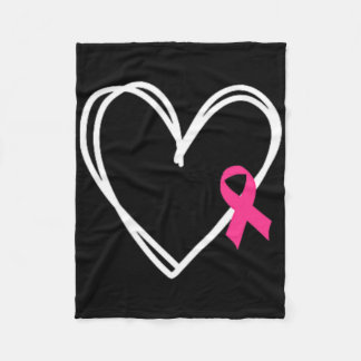Couverture Polaire Coeur rose Ruban Breast Cancer Sensibilisation Fem