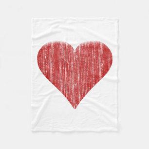 Couverture Polaire Coeur rouge affligé