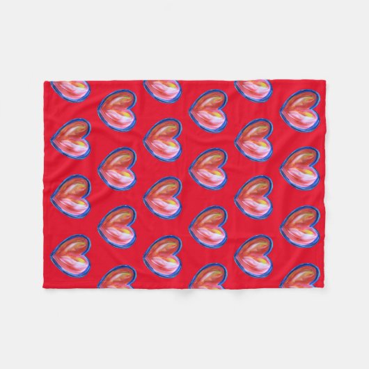 Couverture Polaire Coeur rouge avec l'espoir molleton douce Jeter la (Devant (Horizontal))