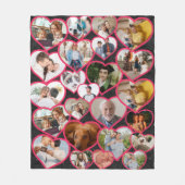 Couverture Polaire Coeur rouge noir élégant | Collage de photos de fa (Devant)