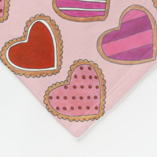 Couverture Polaire Coeur rouge rose Sucre Cookies Aimer Saint Valenti
