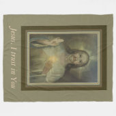 Couverture Polaire Coeur sacré d'intronisation de Jésus (Devant (Horizontal))