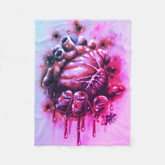 Couverture Polaire Coeur saignant (Devant)