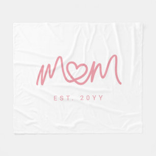 Couverture Polaire Cœur Simple Script Rose Mignon Nouvelle Maman Étab