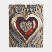 Couverture Polaire Coeur Steampunk - Amour mécanique complexe (Devant)