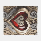 Couverture Polaire Coeur Steampunk - Amour mécanique complexe (Devant (Horizontal))