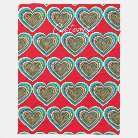 Couverture Polaire Coeur valentin multicolore Thunder_Cove (Devant)