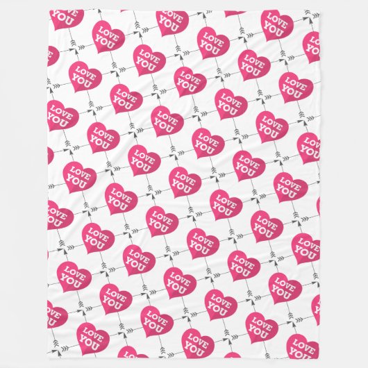 Couverture Polaire Coeurs (Devant)