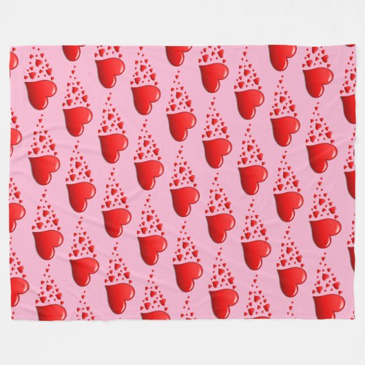 Couverture Polaire Coeurs (Devant (Horizontal))