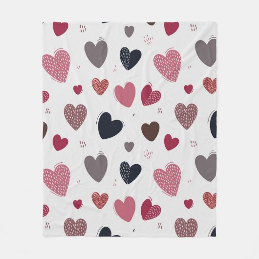 Couverture Polaire Coeurs 3 (Devant)