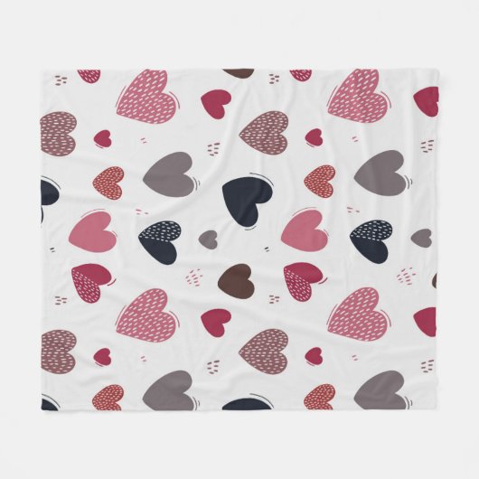 Couverture Polaire Coeurs 3 (Devant (Horizontal))