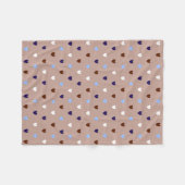 Couverture Polaire Cœurs à pois sur marron clair (Devant (Horizontal))