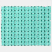 Couverture Polaire Coeurs Abstraits modernes - Aqua et Turquoise (Devant (Horizontal))