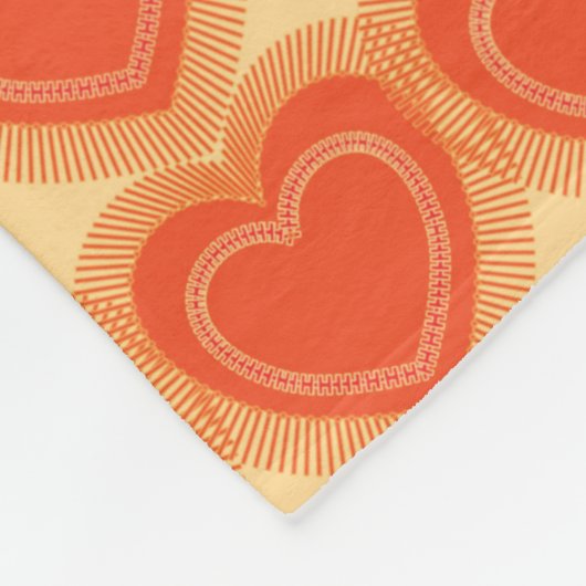 Couverture Polaire Coeurs Abstraits modernes - Mandarin Orange (Coin)
