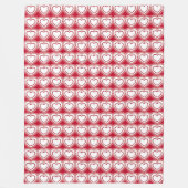 Couverture Polaire Coeurs Abstraits modernes - Rouge et Blanc (Devant)