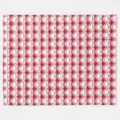 Couverture Polaire Coeurs Abstraits modernes - Rouge et Blanc (Devant (Horizontal))