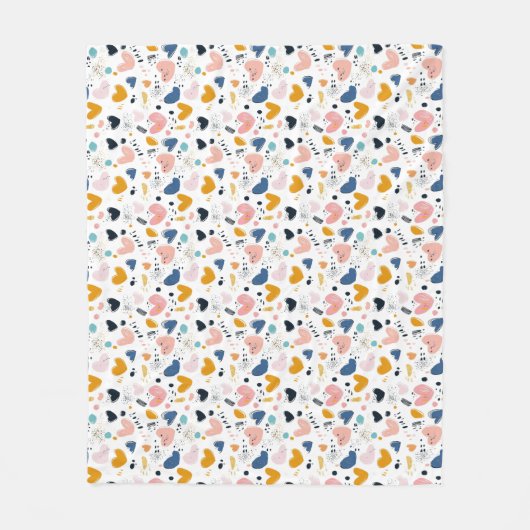 Couverture Polaire Cœurs Abstraits : Saint-Valentin Cosy (Devant)