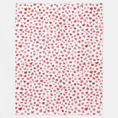 Couverture Polaire Cœurs Amour Blanc Rose Rouge (Devant)