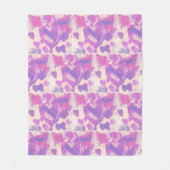 Couverture Polaire Coeurs aquarelle (Devant)