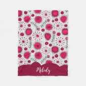 Couverture Polaire Coeurs blancs blancs blancs blancs Whimsical fleur (Devant)