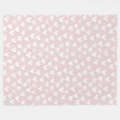 Couverture Polaire Coeurs blancs roses (Devant (Horizontal))