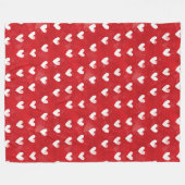 Couverture Polaire Coeurs blancs rouges romantiques (Devant (Horizontal))