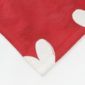 Couverture Polaire Coeurs blancs rouges romantiques (Coin)