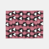 Couverture Polaire Coeurs blancs sur le panneau rouge (Devant (Horizontal))