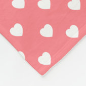 Couverture Polaire Coeurs blancs sur le rose de corail avec le (Coin)