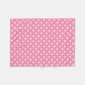 Couverture Polaire Coeurs blancs sur rose (Devant (Horizontal))
