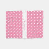Couverture Polaire Coeurs blancs sur rose Personnalisé (Devant (Horizontal))