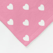 Couverture Polaire Coeurs blancs sur rose Personnalisé (Coin)