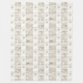Couverture Polaire Coeurs Boho Beige Blanc Crème (Devant)
