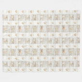 Couverture Polaire Coeurs Boho Beige Blanc Crème (Devant (Horizontal))