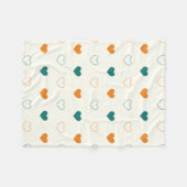 Couverture Polaire Cœurs charmants / crème orange vert (Devant (Horizontal))
