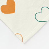 Couverture Polaire Cœurs charmants / crème orange vert (Coin)