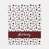 Couverture Polaire Coeurs Cheer Maroon, Pom Poms, Motif Mégaphone (Devant)