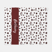 Couverture Polaire Coeurs Cheer Maroon, Pom Poms, Motif Mégaphone (Devant (Horizontal))