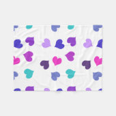 Couverture Polaire Coeurs colorés mignons (Devant (Horizontal))