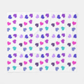 Couverture Polaire Coeurs colorés mignons (Devant (Horizontal))