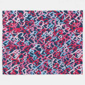 Couverture Polaire Coeurs colorés - Style Graffiti (Devant (Horizontal))
