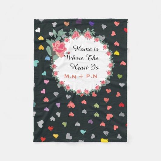 Couverture Polaire Coeurs d'amour (Devant)