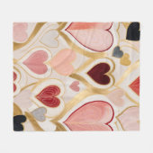 Couverture Polaire Coeurs d'amour (Devant (Horizontal))