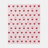 Couverture Polaire Coeurs d'amour rose 'Coquette esthétique' (Devant)